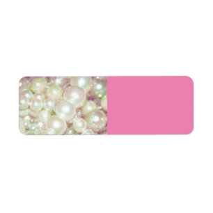 Pearls And Pink Daisy Label