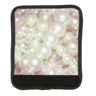 Pearls And Pink Daisy Luggage Handle Wrap