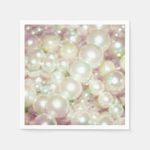 Pearls And Pink Daisy Napkins
