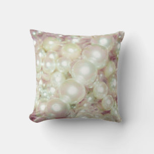 Pearls And Pink Daisy Throw Pillow