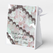 Pearls and Pink Hydrangeas Favor Box (Back Side)