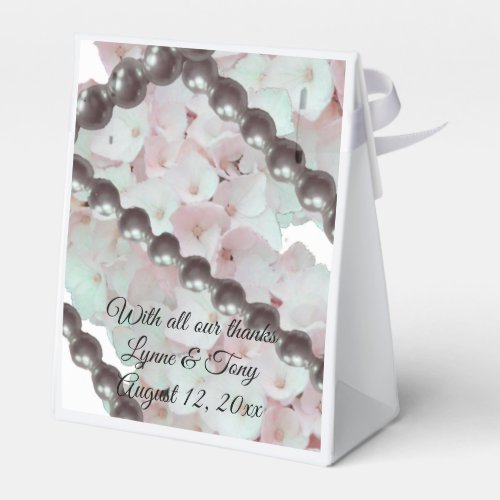 Pearls and Pink Hydrangeas Favor Box