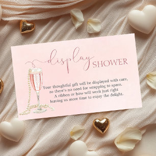 Pearls and Pink Prosecco Bridal Display Shower Enclosure Card