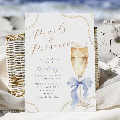 Pearls and Prosecco Blue Bridal Shower