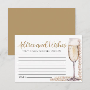Pearls and Prosecco Bridal Advice and Wishes Card