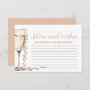 Pearls and Prosecco Bridal Advice and Wishes Card
