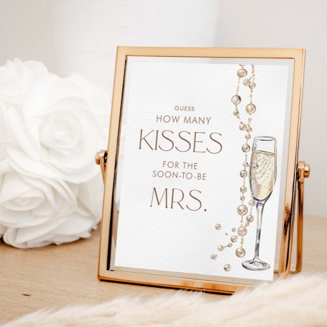 Pearls And Prosecco Bridal Guess How Many Kisses Poster (Creator Uploaded)