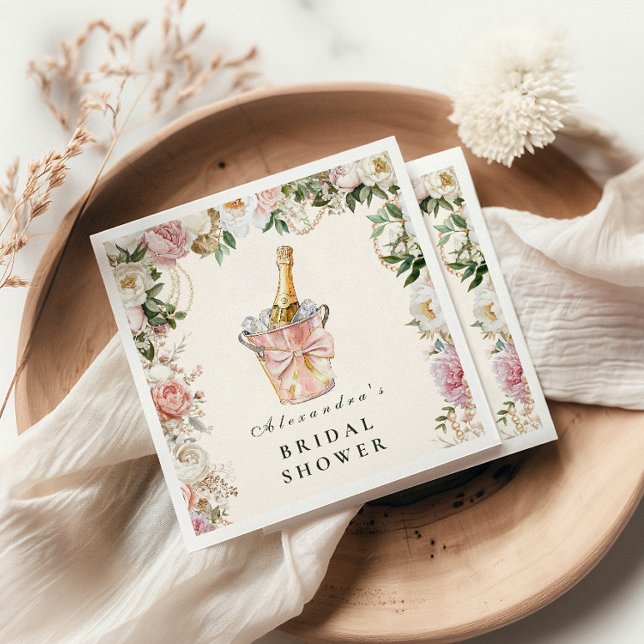 Pearls and Prosecco Bridal Napkins (Creator Uploaded)