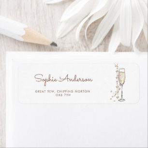 Pearls And Prosecco Bridal Shower Address Label