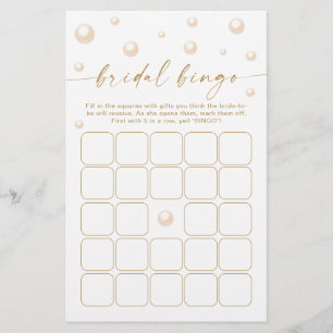 Pearls and Prosecco Bridal Shower Bingo Game