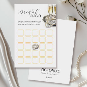 Pearls and Prosecco Bridal Shower Bingo Game Flyer