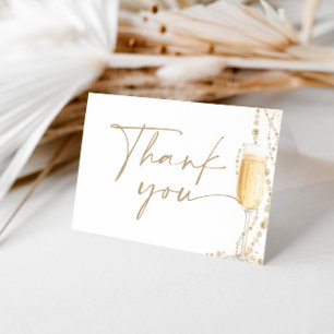 Pearls and Prosecco Bridal Shower, Brunch & Bubbly Letterpress Thank You Card