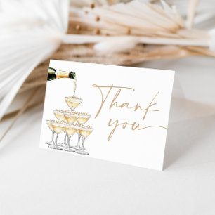 Pearls and Prosecco Bridal Shower, Brunch & Bubbly Letterpress Thank You Card