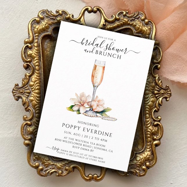 Pearls And Prosecco Bridal Shower Brunch Invitation (Creator Uploaded)