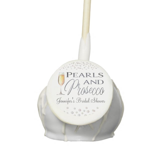 Pearls and Prosecco Bridal Shower Cake Pops (Front)