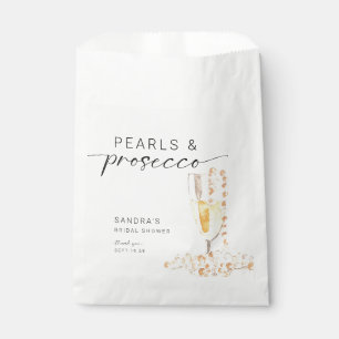 Pearls and Prosecco Bridal Shower Custom Elegant Favor Bag