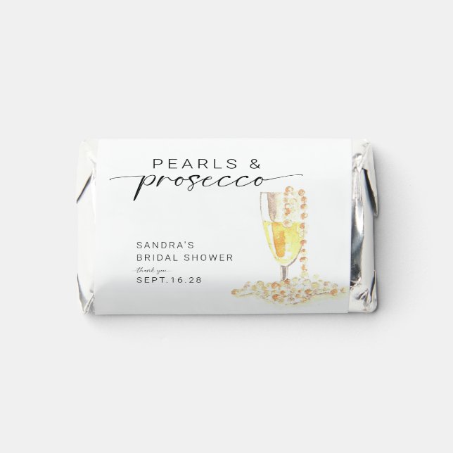 Pearls and Prosecco Bridal Shower Custom Minimal  Hershey's Miniatures (Front)