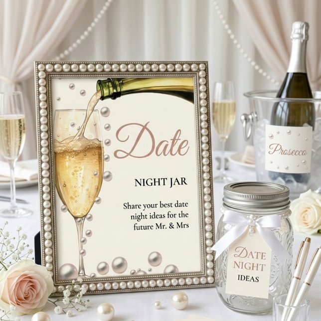 Pearls And Prosecco Bridal Shower Date Ideas Sign (Creator Uploaded)