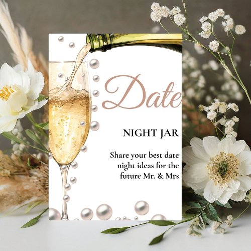 Pearls And Prosecco Bridal Shower Date Ideas Sign