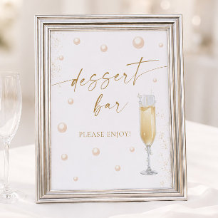 Pearls and Prosecco Bridal Shower Dessert Bar Poster