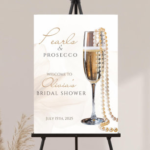 Pearls And Prosecco Bridal Shower Editable Welcome Foam Board