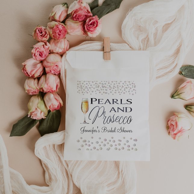 Pearls and Prosecco Bridal Shower Favor Bag (Creator Uploaded)