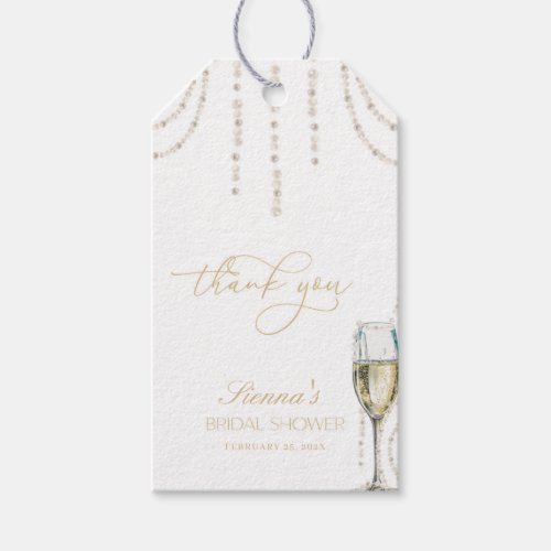 Pearls and Prosecco Bridal Shower Favor Tag