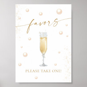 Pearls and Prosecco Bridal Shower Favors Poster