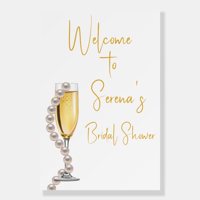 Pearls and Prosecco Bridal Shower  Foam Board (Front)