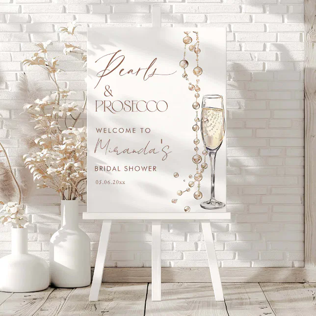 Pearls And Prosecco Bridal Shower Foam Board
