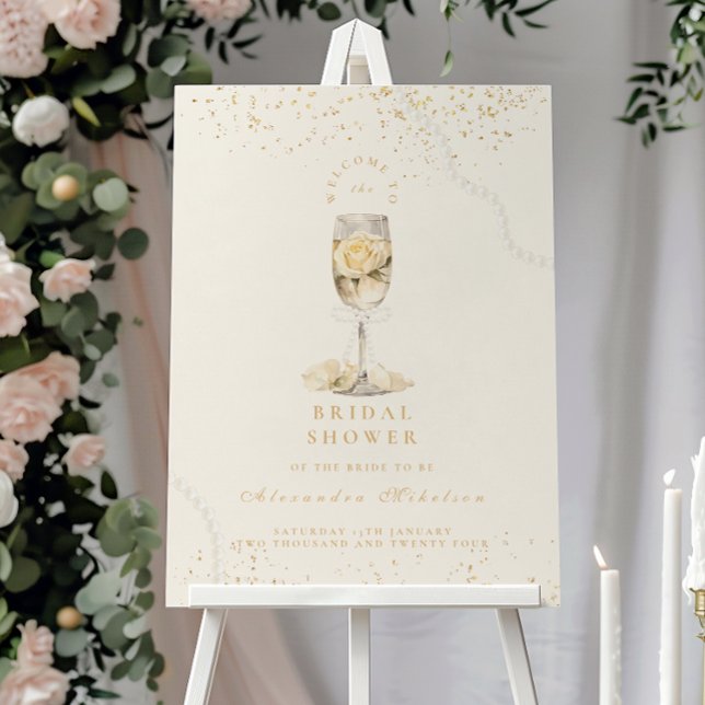 Pearls And Prosecco Bridal Shower Foam Board (Creator Uploaded)