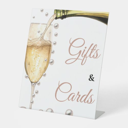 Pearls And Prosecco Bridal Shower Gifts  Cards Pedestal Sign