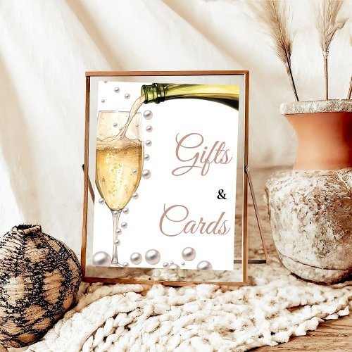 Pearls And Prosecco Bridal Shower Gifts  Cards Poster