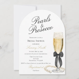 Pearls and Prosecco Bridal Shower Invitation