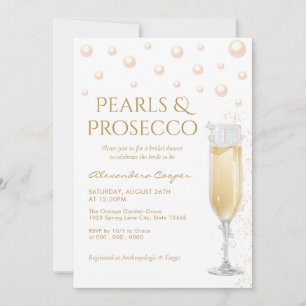 Pearls and Prosecco Bridal Shower Invitation