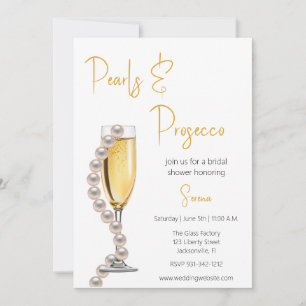 Pearls and Prosecco Bridal Shower Invitation