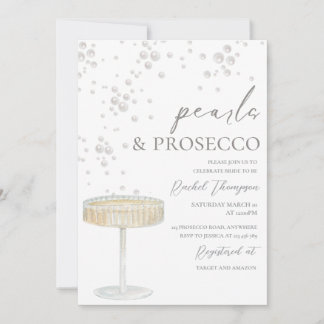 Pearls and Prosecco Bridal Shower Invitation