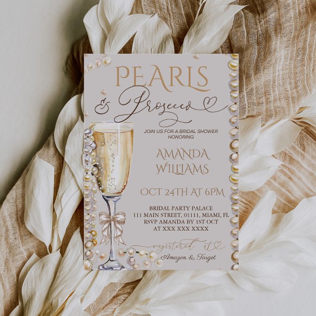 Pearls and Prosecco Bridal Shower  Invitation (Creator Uploaded)