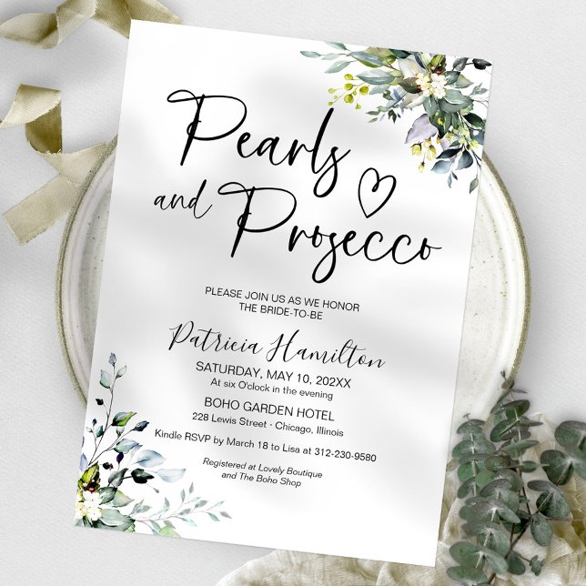 Pearls and Prosecco Bridal Shower  Invitation (Creator Uploaded)