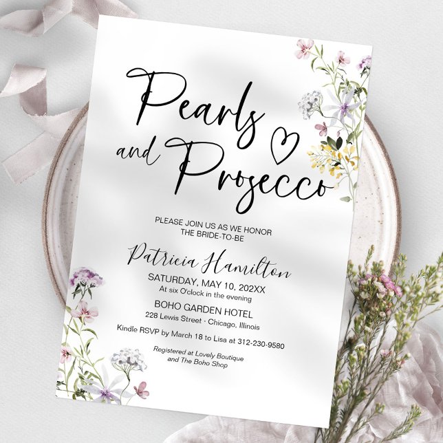Pearls and Prosecco Bridal Shower  Invitation (Creator Uploaded)