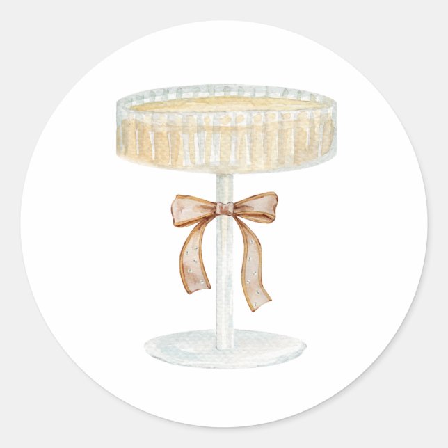 Pearls and Prosecco bridal shower love  Classic Round Sticker (Front)