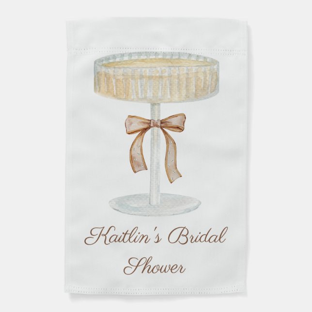 Pearls and Prosecco bridal shower love Garden Flag (Front)
