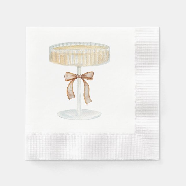 Pearls and Prosecco bridal shower love  Napkins (Front)