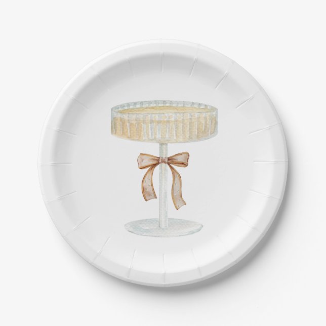 Pearls and Prosecco bridal shower love  Paper Plates (Front)