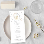 Pearls and Prosecco bridal shower menu<br><div class="desc">Watercolor Pearls and Prosecco Bridal Shower Invitations. Shimmering pearls adorn each card. Watercolor champagne glass. "Pearls & Prosecco".</div>