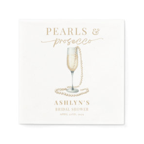 Pearls and Prosecco Bridal Shower Napkins