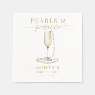 Pearls and Prosecco Bridal Shower Napkins