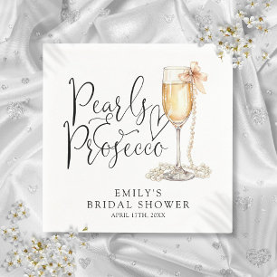 Pearls And Prosecco Bridal Shower Napkins