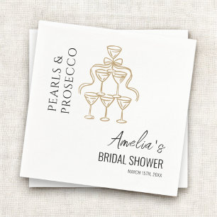 Pearls and Prosecco Bridal Shower  Napkins