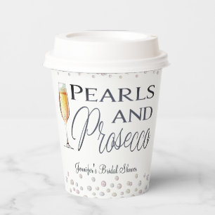 Pearls and Prosecco Bridal Shower Paper Cups